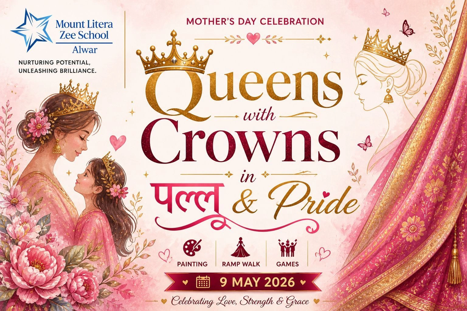 Queens with Crowns in Pallu & Pride